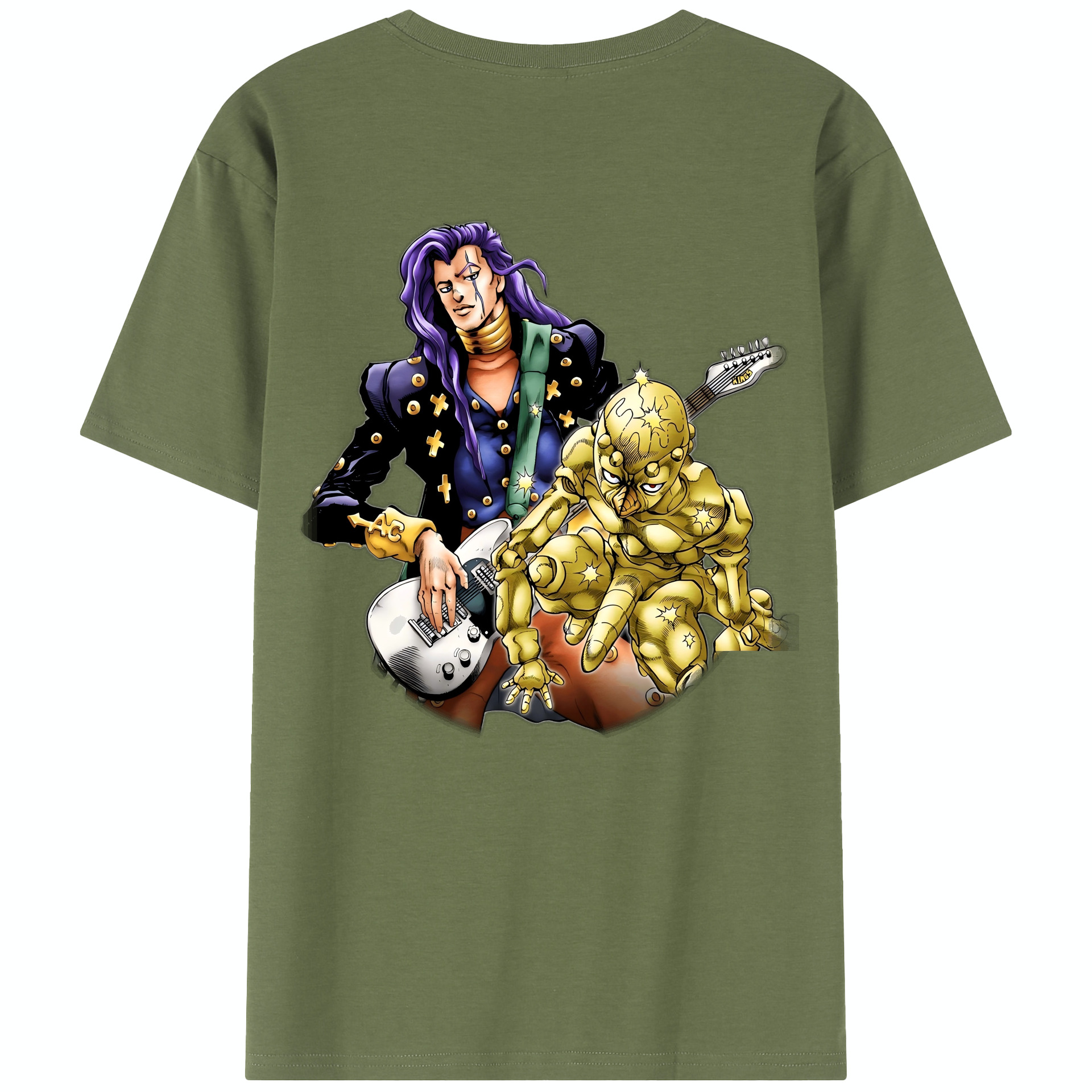 （画像用） ジョジョの奇妙な冒険 おといし あきら JoJo's Bizarre Adventure Akira Otoishi 綿100％半袖Tシャツ（背面プリント）